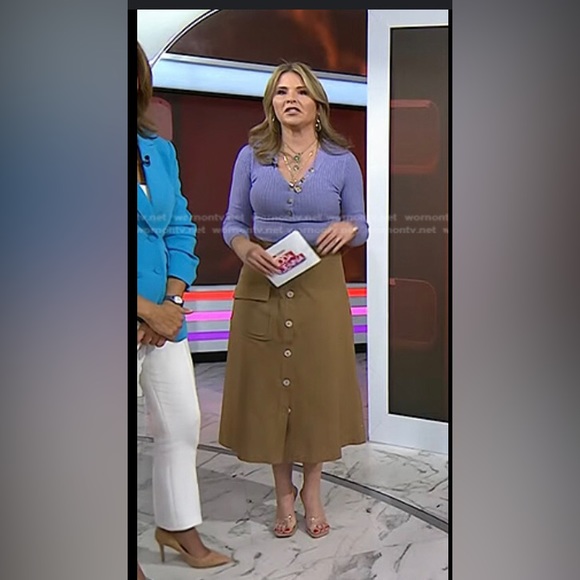 Lela Rose Dresses & Skirts - NWT Pearl by Lela Rose Stretch Cotton Button Front Skirt in Camel